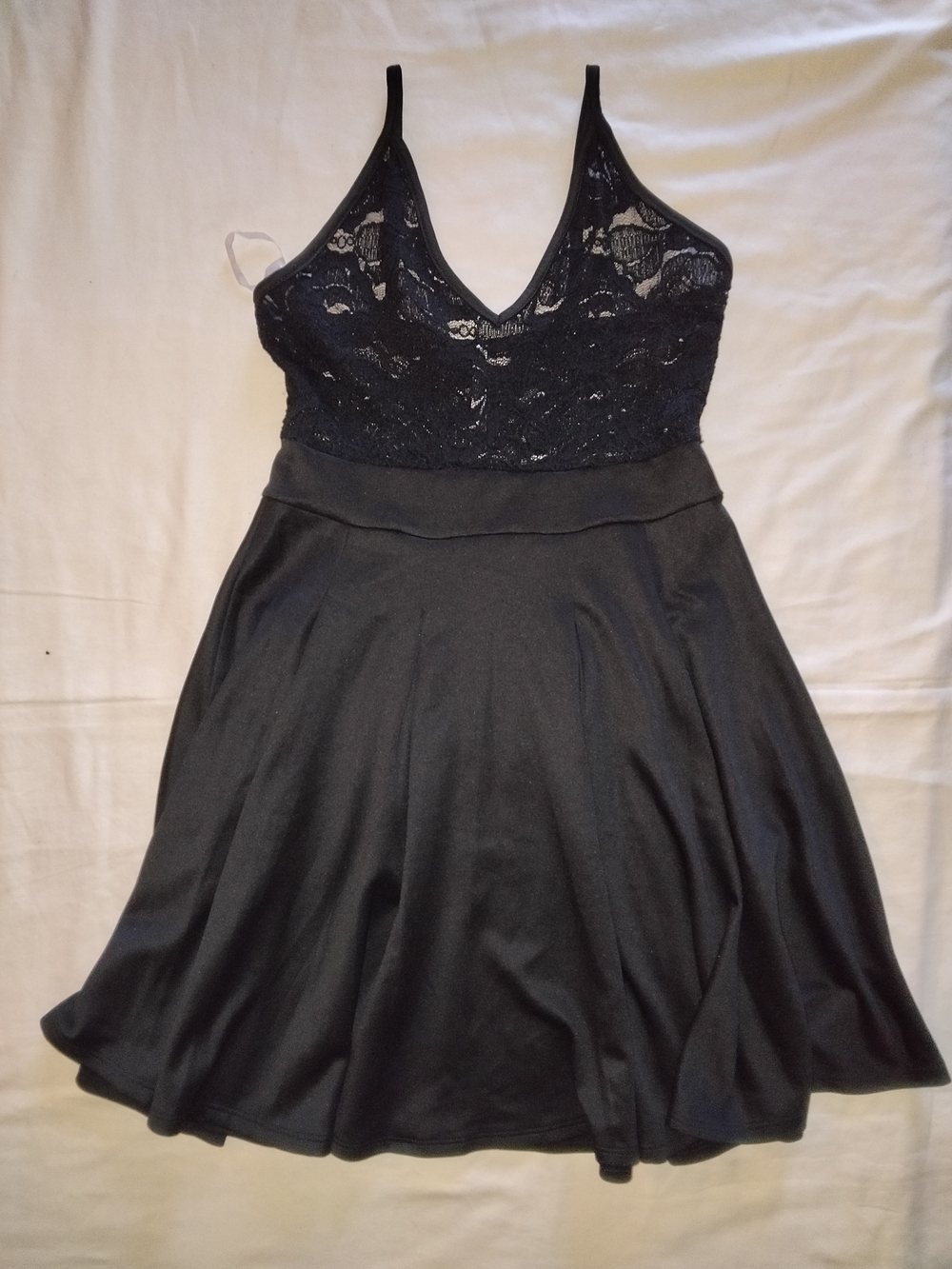 Sleeveless Black Lace V-Neck Mini Dress